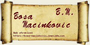 Bosa Mačinković vizit kartica